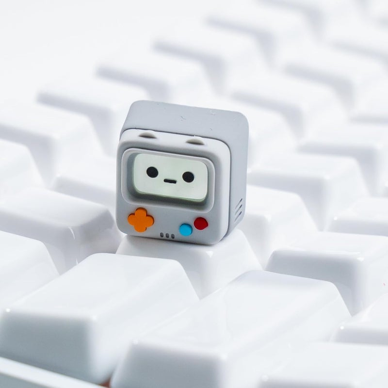 ULTRAEQUIP Artisan Keycaps, Cute Retro Game Consoler-Shpaed Keycap, Shine Through Resin Handmade, Single 1U Replace Key for ESC Key Mechanical Keyboard (Grey) - Image 3